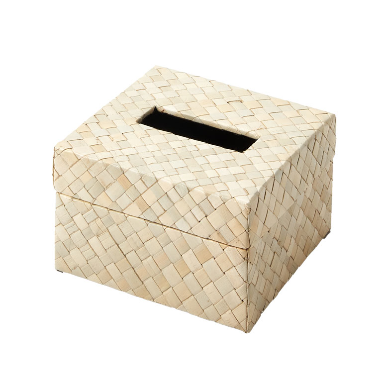 ティッシュケース おしゃれ コンパクト ハーフ ティッシュカバー 半分 パンダン 葉 天然素材 ティッシュ 北欧 リゾート ホテル 雑貨 インテリア 西海岸 14070 | ELEMENTS（インテリア） | 01