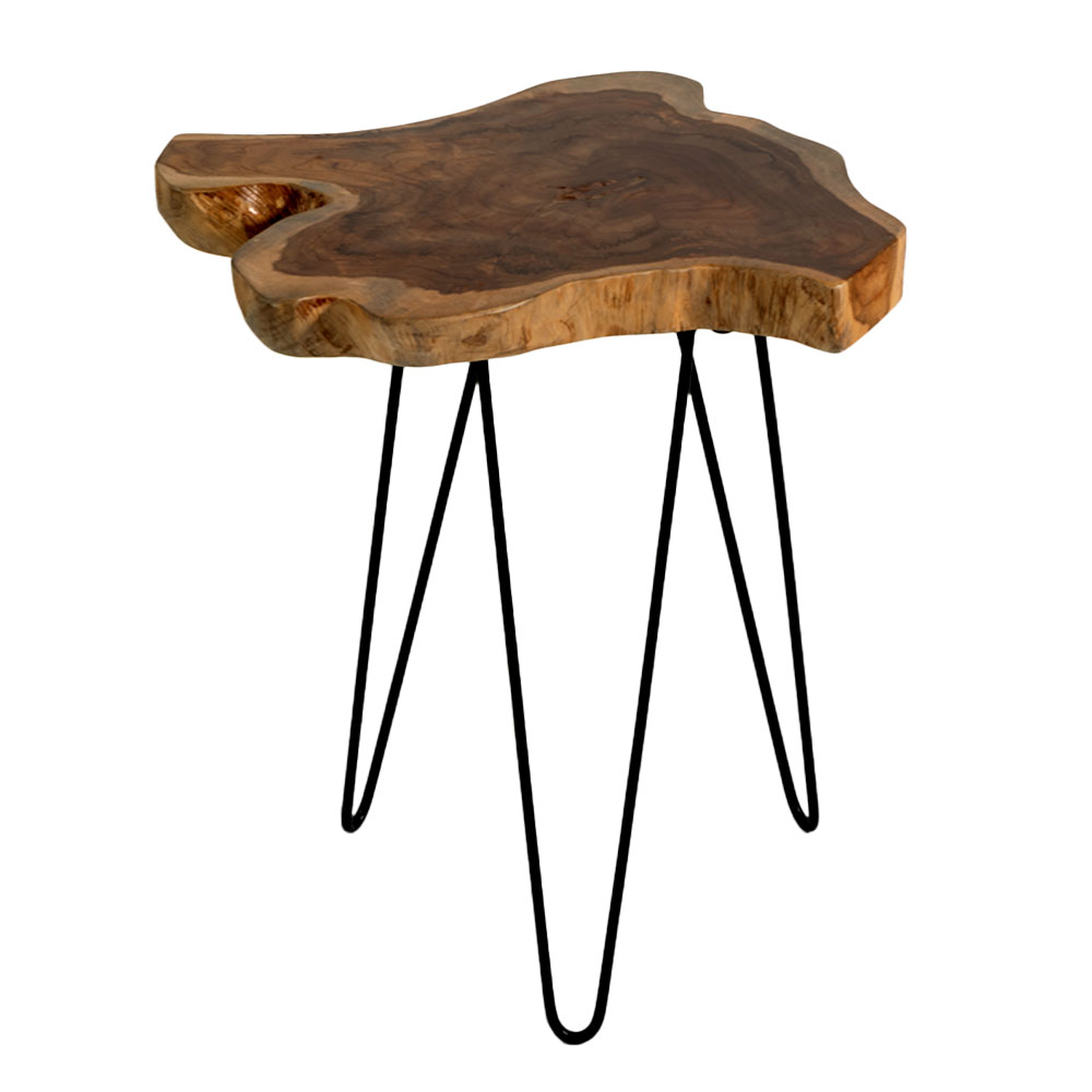 サイド テーブル 切り株 天然 ウッド 無垢 チーク 高さ 約 50cm ナチュラル ソファ 木 製 ナイト 花台 スタンド おしゃれ 北欧 インテリア 家具 西海岸 14024 | ELEMENTS（インテリア） | 02
