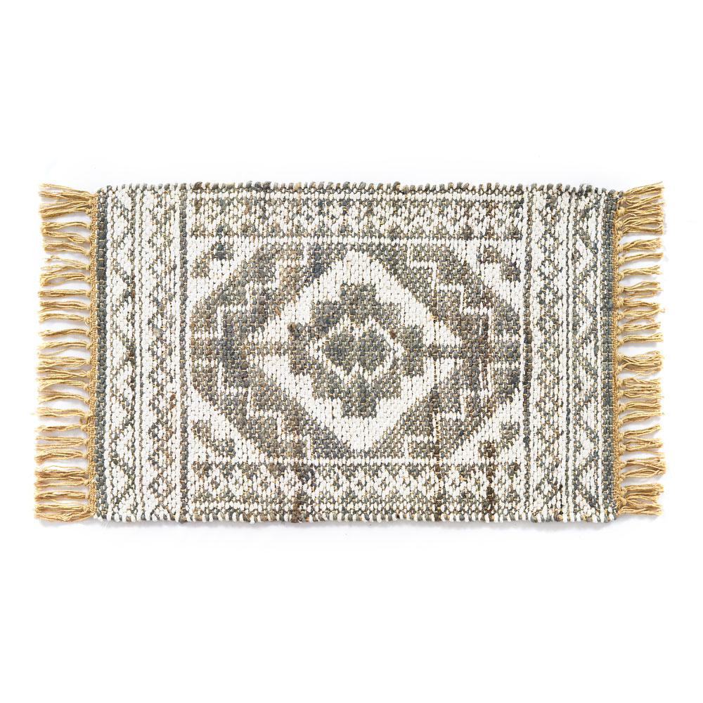 玄関 マット ジュート ラグ 麻 綿 コットン シェニール フリンジ付き インド オールシーズン リバーシブル 2way おしゃれ インテリア BOHO 北欧 西海岸 34516 | ELEMENTS（インテリア） | 03