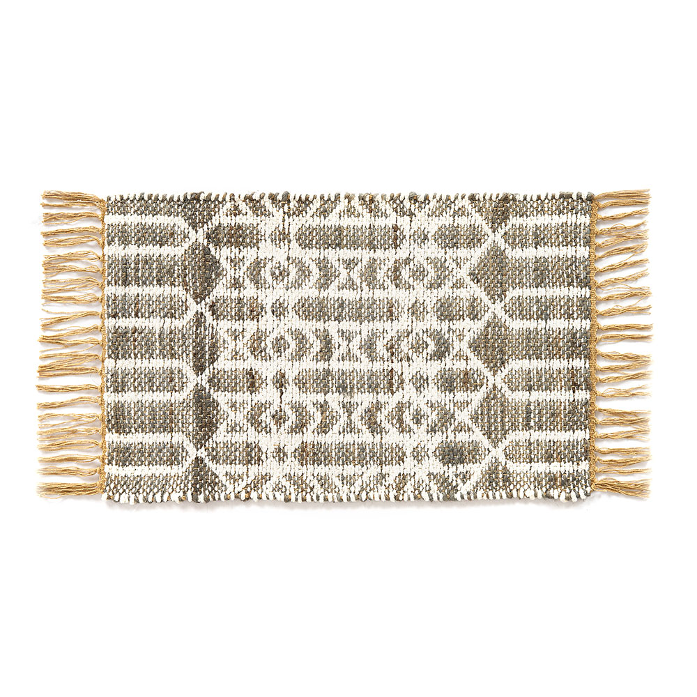 玄関 マット ジュート ラグ 麻 綿 コットン シェニール フリンジ付き インド オールシーズン リバーシブル 2way おしゃれ インテリア BOHO 北欧 西海岸 34518 | ELEMENTS（インテリア） | 03