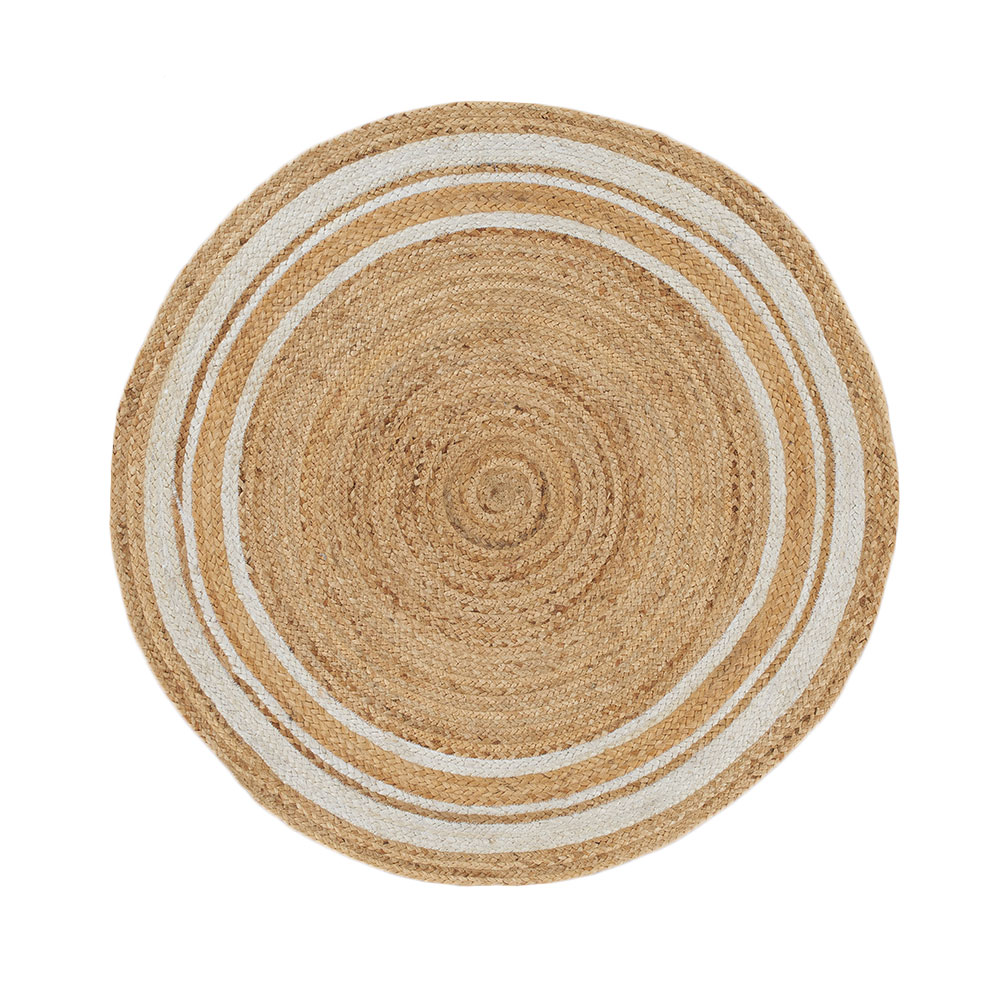 ラグ カーペット ジュート 幅90cm 90×90 円形 丸 マット インド製 麻 ライン オールシーズン 春 夏 秋 冬 ナチュラル おしゃれ 北欧  インテリア 西海岸 34530 | ELEMENTS（インテリア） | 02