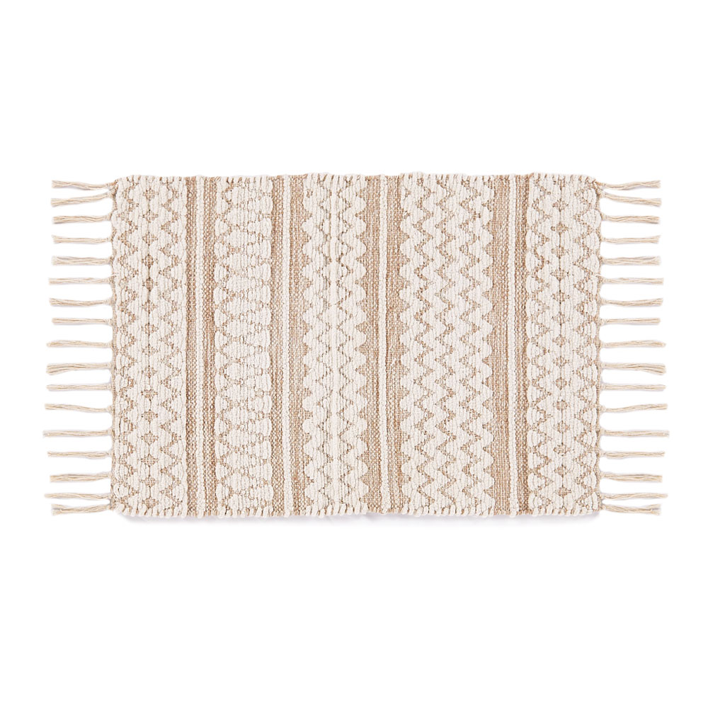 ラグ バス マット 玄関 洗面所 シンメトリー柄 ダイヤ ボーダー 絨毯 じゅうたん カーペット おしゃれ 北欧 インテリア モダン 西海岸 34572 | ELEMENTS（インテリア） | 01