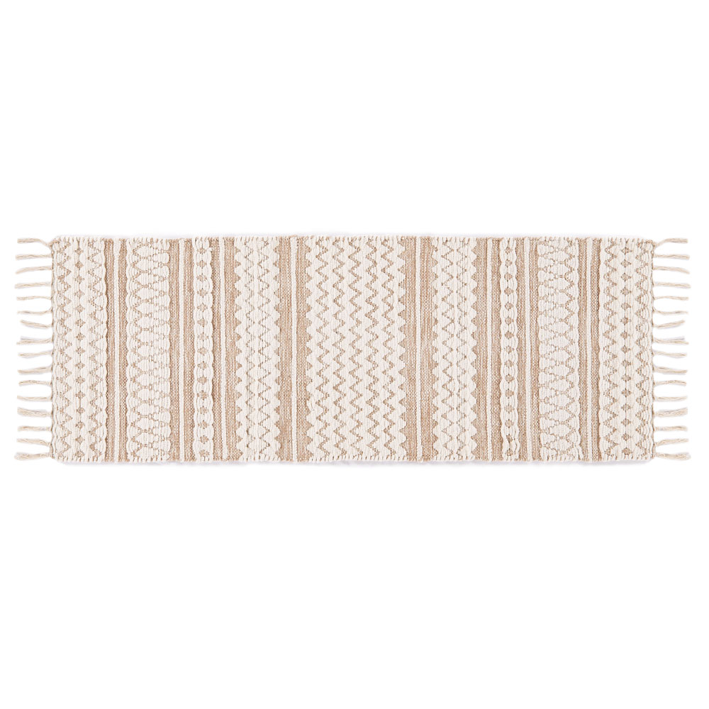 ラグ マット キッチン  コットン シンメトリー柄 ダイヤ ボーダー 絨毯 じゅうたん カーペット おしゃれ 北欧 インテリア モダン 西海岸 34574 | ELEMENTS（インテリア） | 01