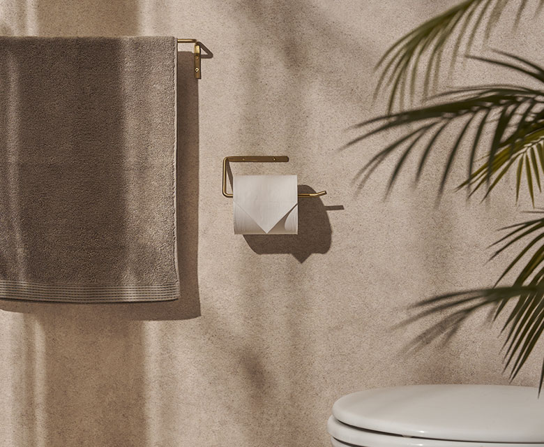 トイレットペーパーをひとつ引っ掛けられるデザイン