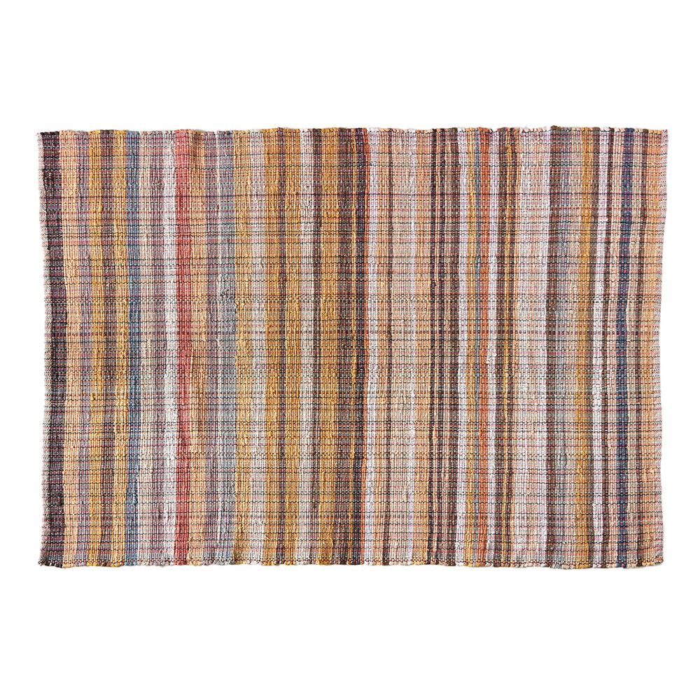 ラグ カーペット ラグマット コットン 130×190 1.5畳 天然素材 マット 裂き織り フリンジ付き 敷物 絨毯 おしゃれ 北欧 リゾート 雑貨 インテリア 西海岸 3464 | ELEMENTS（インテリア） | 02