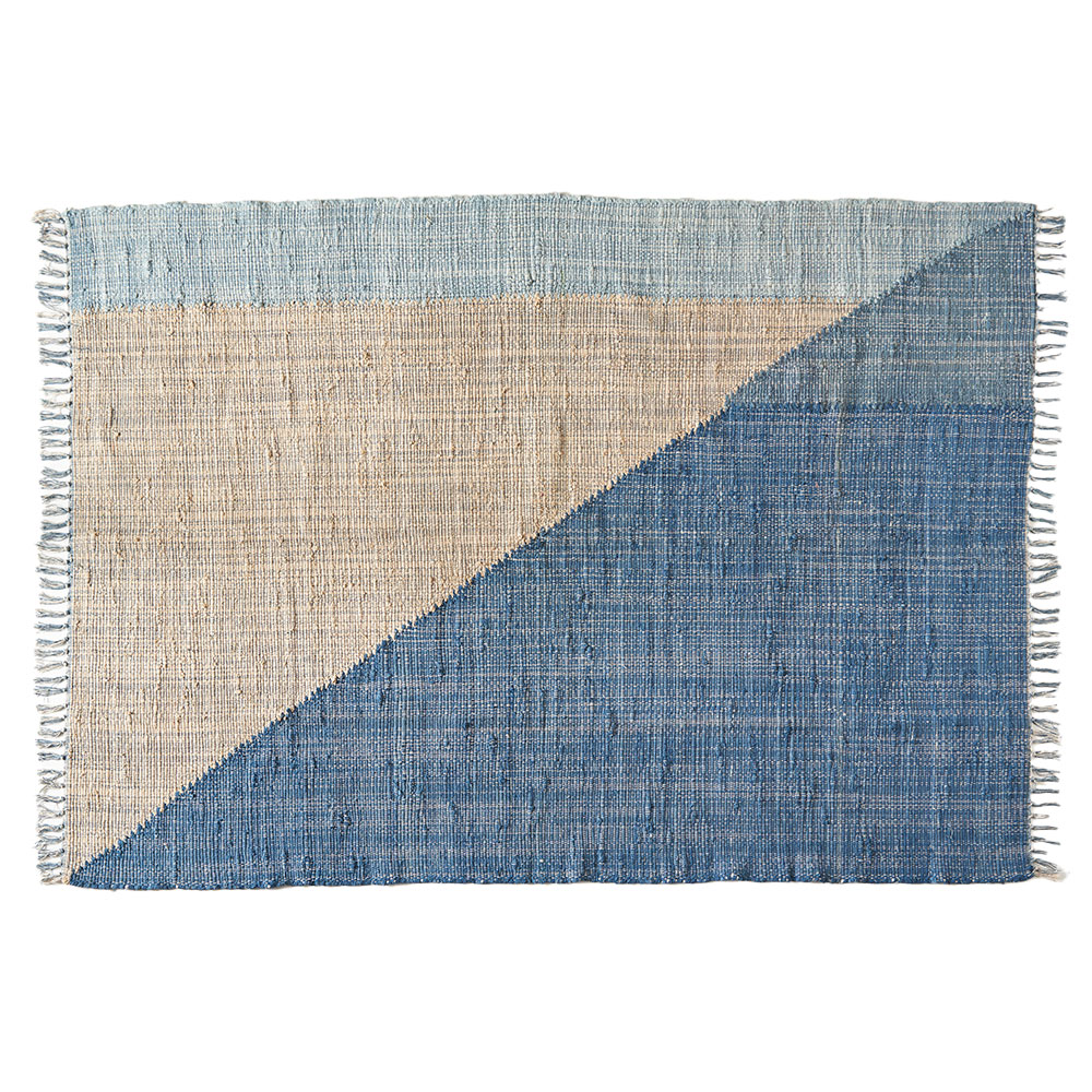 ラグ カーペット ラグマット コットン 130×190 1.5畳 天然素材 マット 裂き織り フリンジ付き 敷物 絨毯 おしゃれ 北欧 リゾート 雑貨 インテリア 西海岸 346 | ELEMENTS（インテリア） | 02