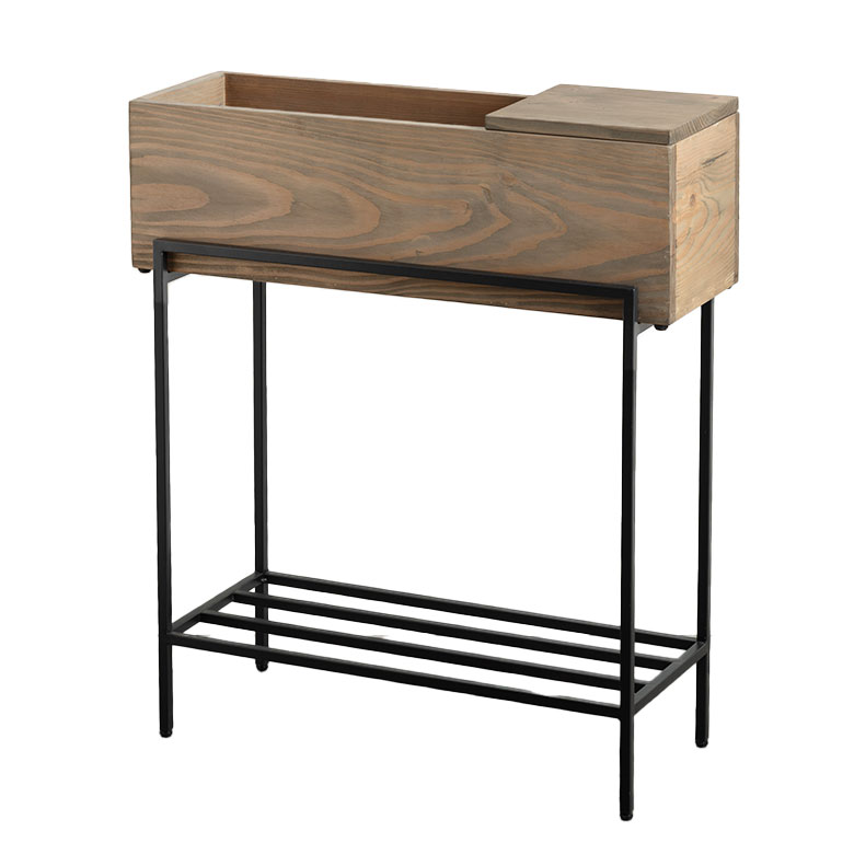 プランター スタンド 脚付き シェルフ アイアン 木 製 ウッド 幅 62.4cm ラック カバー サイド テーブル 大型 おしゃれ 北欧 家具 インテリア 西海岸 e-51 | ブランド登録なし | 04