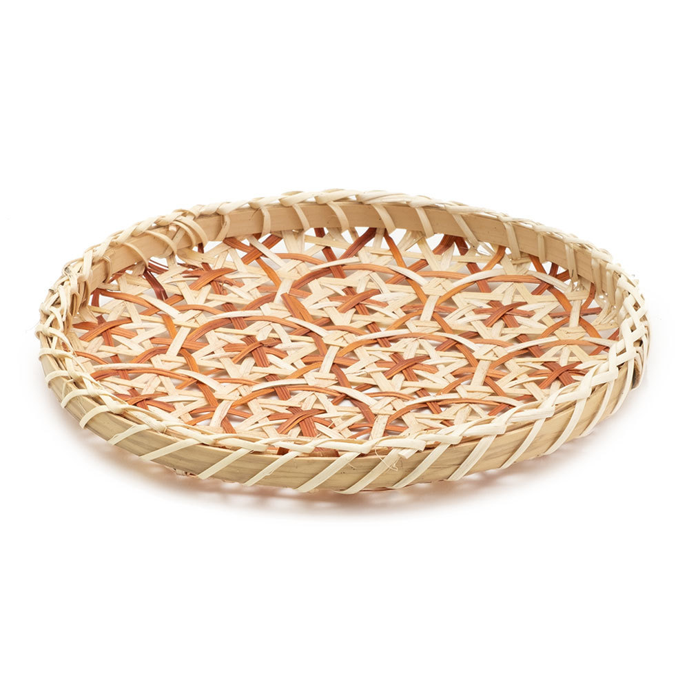 トレイ バンブー プレート 直径 約 20cm ブラウン ブラック アイボリー ライトブルー パープル  51310 | ブランド登録なし | 01