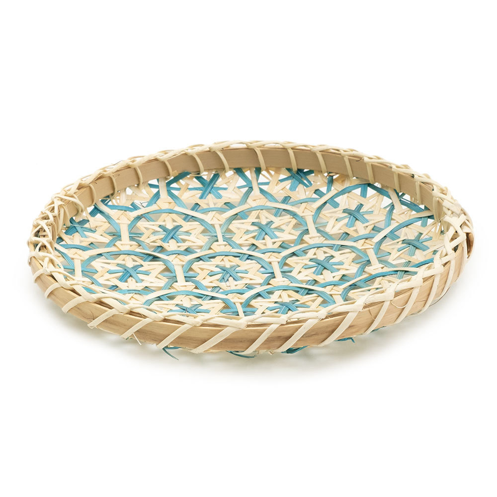 トレイ バンブー プレート 直径 約 20cm ブラウン ブラック アイボリー ライトブルー パープル  51310 | ブランド登録なし | 04