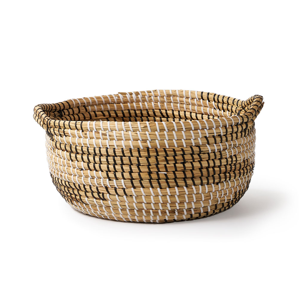 カゴ　インテリア籠 ELEMENTS バスケット 持ち手 付き かご シーグラス 高さ 17cm 収納