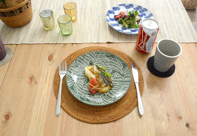 食器 皿 絵皿 プレート アジアンプレート バナナリーフ バナナ リーフ キッチン アジアン雑貨 バリ雑貨
