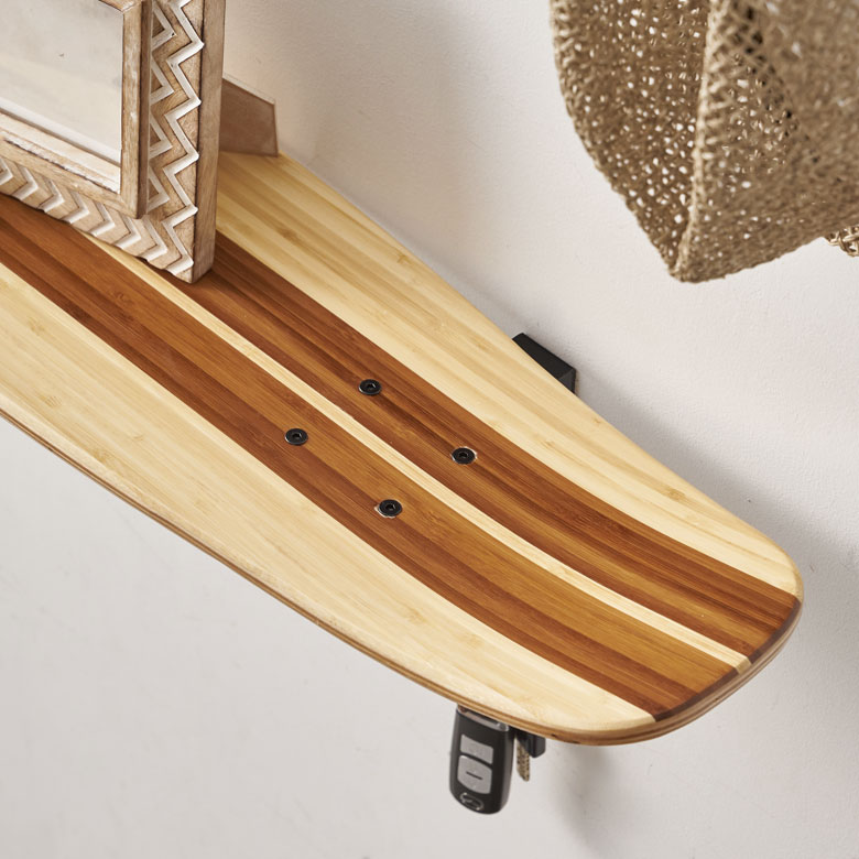 ウォールシェルフ スケートボード 木製 ラック ウォール シェルフ