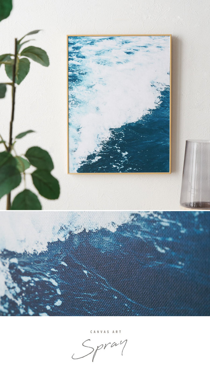 力強くも美しい海に魅了される spray／キャンバスアート