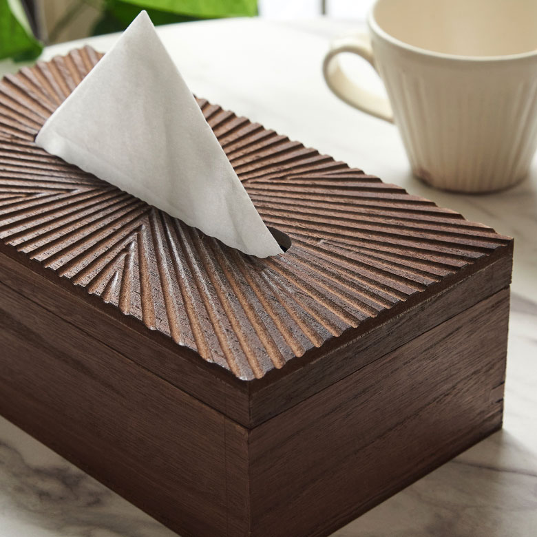 ティッシュ ケース ボックス 木製 ふた 付き 蓋 カバー BOX 卓上 横 