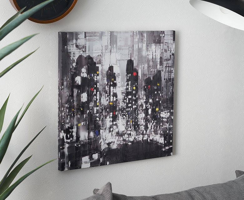 アート パネル 都会 夜 景 キャンパス 50cm×50cm 絵画 壁 掛け