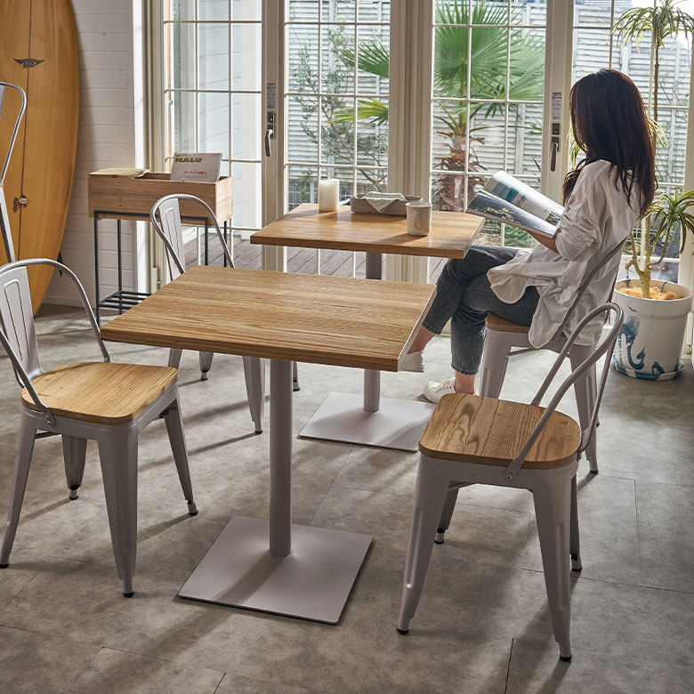 テーブルセット カフェテーブルセット 3点 チェア 2脚 長方形 木製 