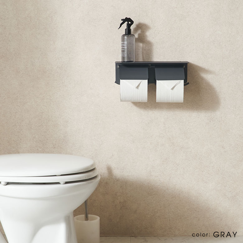 スチール製のトイレットペーパーホルダー。ダブル。2連。トイレットペーパー2個用