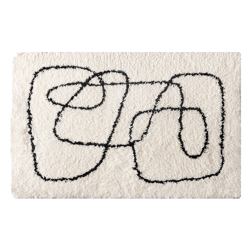 玄関マット 屋内 バスマット 洗える 速乾 洗面所マット 洗濯可 滑り止め 床暖房対応 北欧 おしゃれ 韓国 白 50 80 長方形 ペット 一人暮らし 西海岸 84413 | ELEMENTS（インテリア） | 01