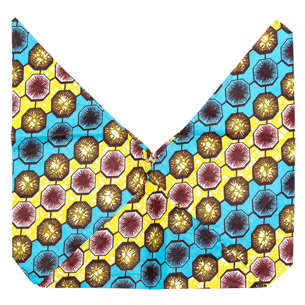 エコバック インナーバッグ バッグインバッグ あづま袋 巾着袋 カラフル  アフリカン ファブリック 綿 おしゃれ 自然モチーフ 民族布 パーニュ 90042 | ブランド登録なし | 01