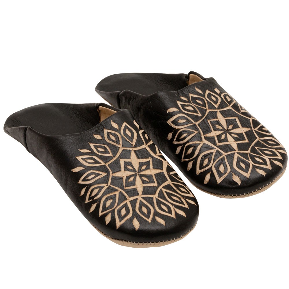 スリッパ モロッコ バブーシュ 幾何学 レザー 室内用 ルームシューズ レディース 来客用 おしゃれ 90044 | ブランド登録なし | 02