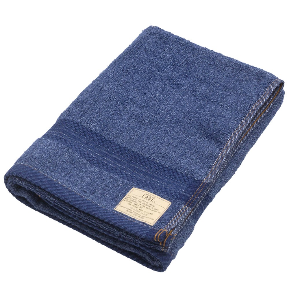 バスタオル ふわふわ コットン ウォッシュド デニム風 ジーンズ風 ネイビー ブルー ヴィンテージカラー おしゃれ かっこいい 90183 | ブランド登録なし | 01