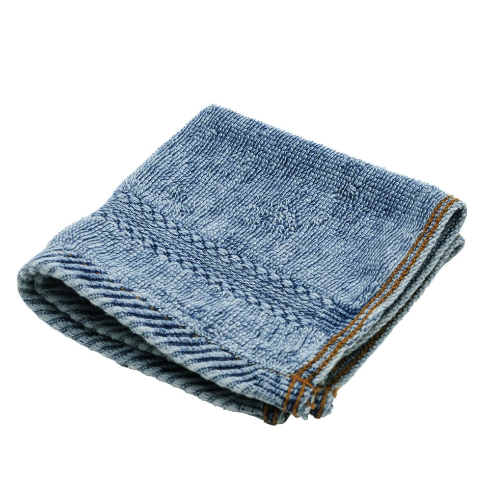 タオルハンカチ タオル ハンカチ ふわふわ コットン ウォッシュド デニム風 ジーンズ風 ネイビー ブルー ヴィンテージカラー おしゃれ かっこいい 90186 | ブランド登録なし | 03
