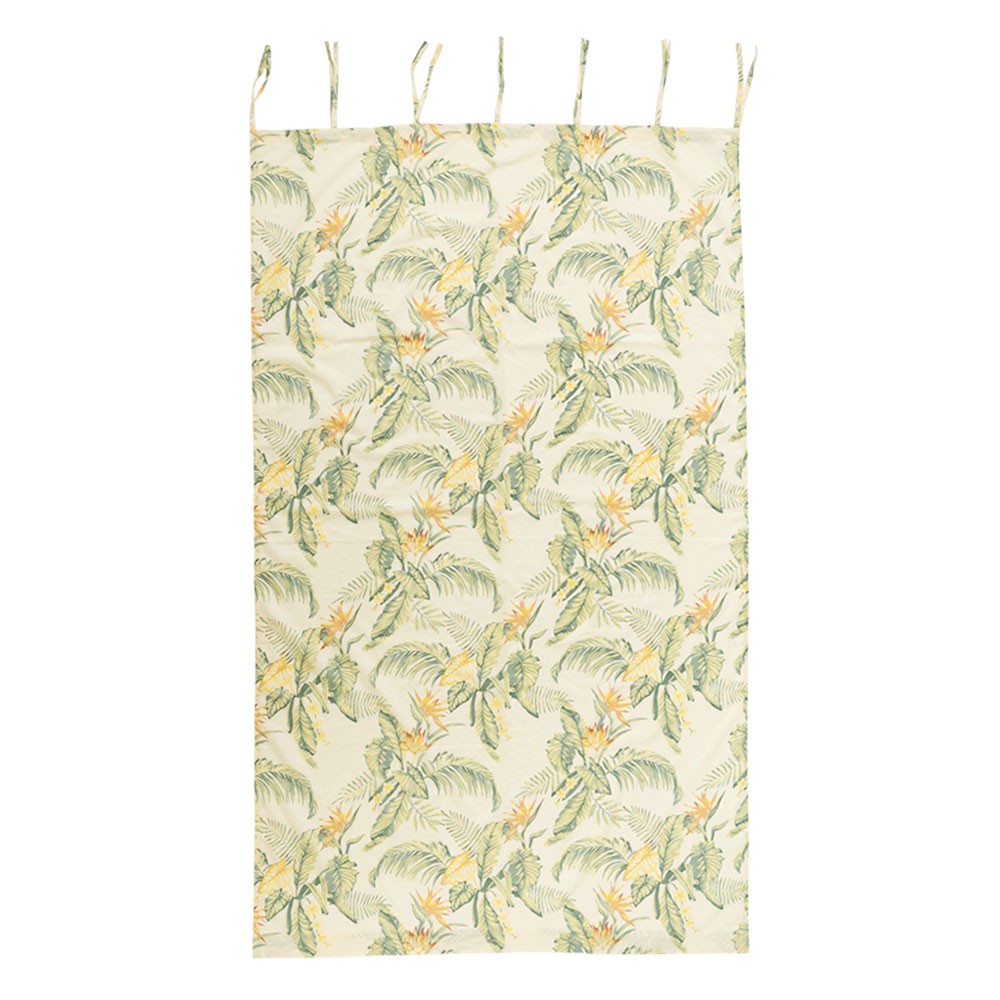 メール便対応 カーテン 幅110×丈178cm 綿100% フラットカーテン 極楽鳥花 ファブリック オールドハワイアン ボタニカル柄 ナチュラル おしゃれ 南国 90219 | ブランド登録なし | 02