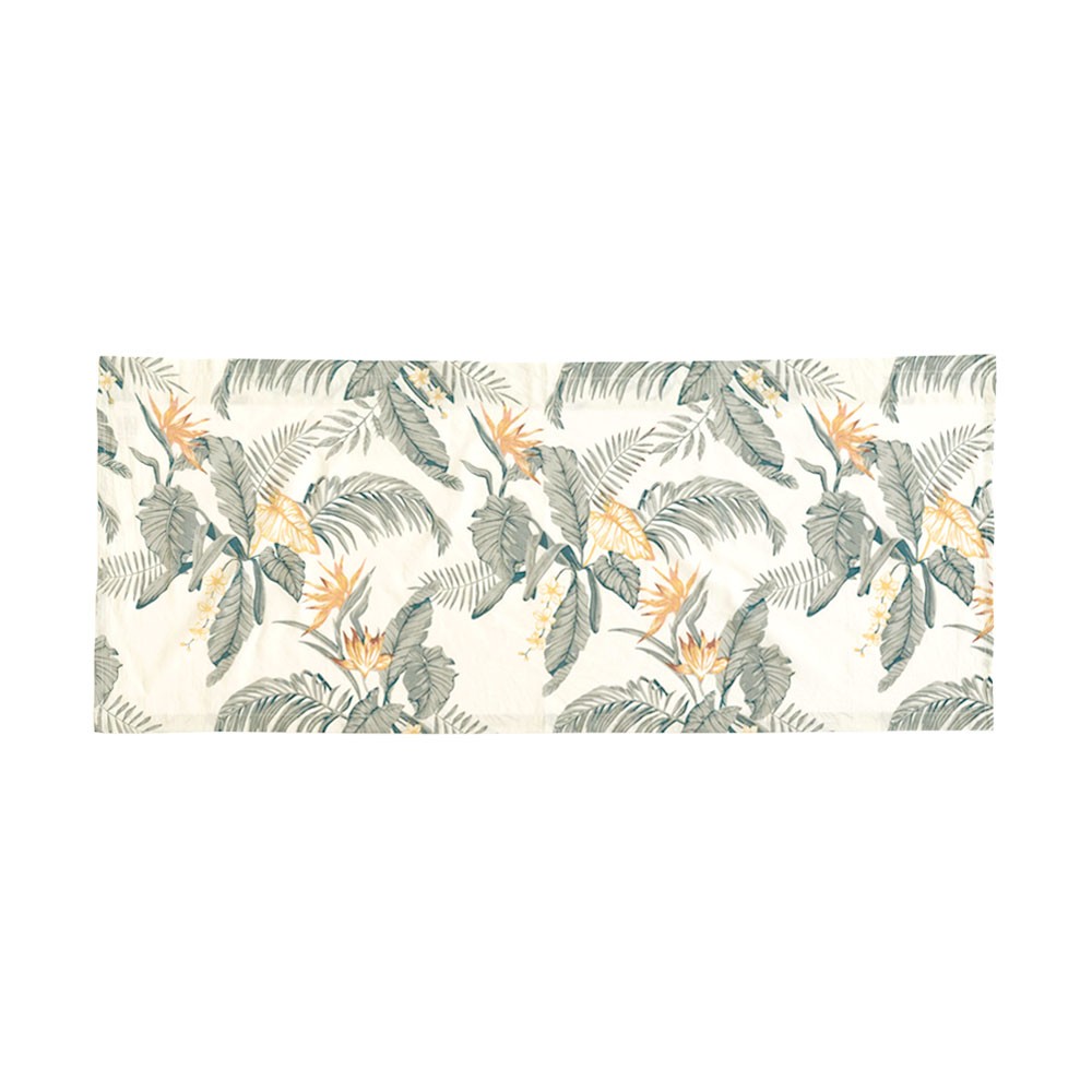 メール便対応 カフェカーテン のれん 幅110×丈45cm  綿100% カーテン 小窓用 オールドハワイアンボタニカル柄 ナチュラル おしゃれ ハワイアン 植物 90221 | ブランド登録なし | 01