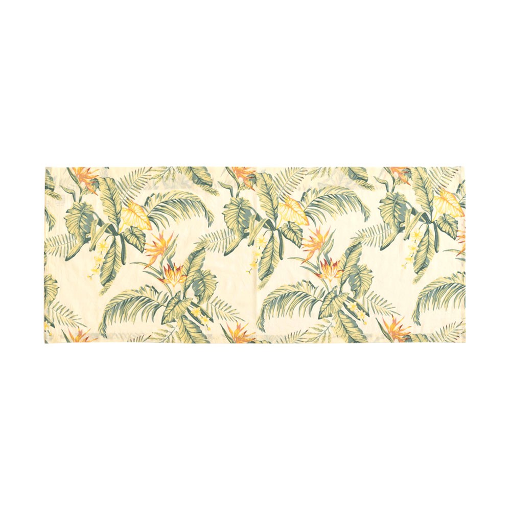 メール便対応 カフェカーテン のれん 幅110×丈45cm  綿100% カーテン 小窓用 オールドハワイアンボタニカル柄 ナチュラル おしゃれ ハワイアン 植物 90221 | ブランド登録なし | 02