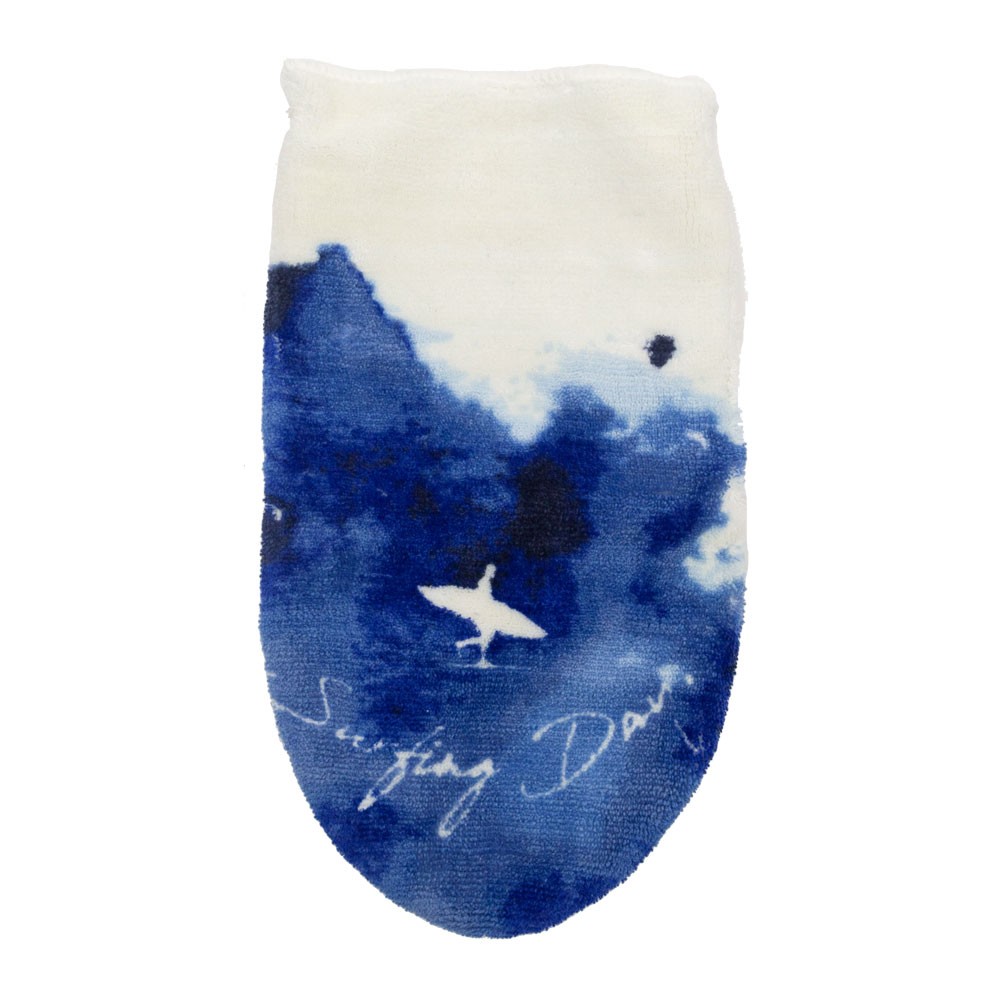 トイレカバー 便座カバー 洗浄便座用 サーフ柄 ホワイト ブルー ネイビー 消臭タグ付 フタカバー タイダイ染め風 おしゃれ 洗濯可 消臭 トイレ トイレ用品 90264 | ブランド登録なし | 02