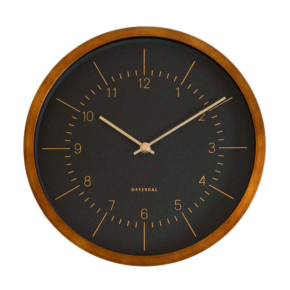 時計 壁掛け時計 丸型 直径25cm 木 合皮 ガラス 電波時計 ステップムーブメント ウッド ウッ...