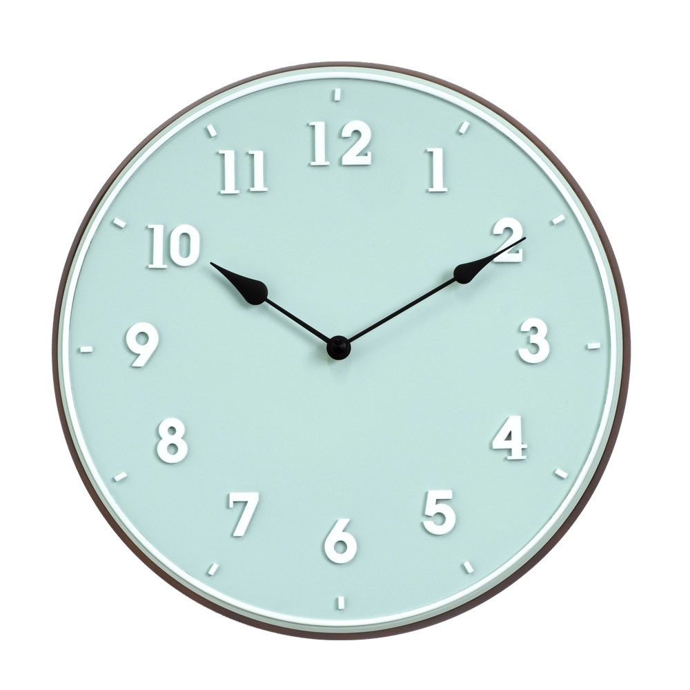 時計 壁掛け時計 丸型 直径30cm 合成樹脂 木 スイープムーブメント ウッド おしゃれ ウッドフレーム 立体文字 ナチュラル 北欧 シンプル かわいい 90276 | INTERFORM | 01