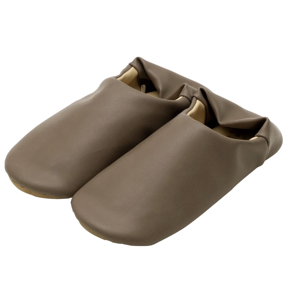 バブーシュ 無地 レディース ソフトレザー スリッパ ルームシューズ レザー調 合成皮革 2way おしゃれ シンプル グレイッシュカラー モノトーン 90289 | 現代百貨 | 02