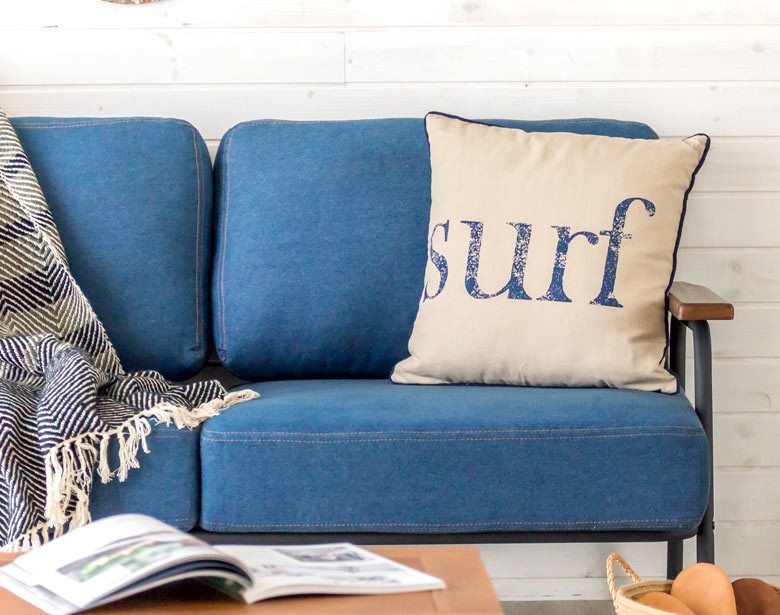 クッションカバー サーフ コットン 45×45cm surf ヌードクッション付き