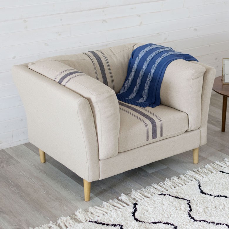 ソファ ソファー 1人掛け 一人掛け 肘付き リネン おしゃれ 一人用