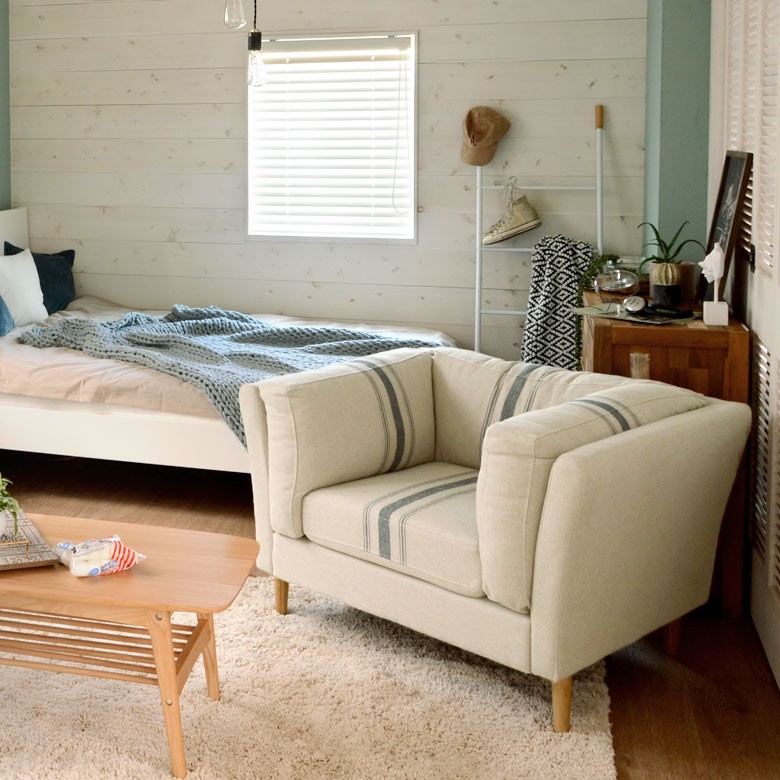 ソファ ソファー 1人掛け 一人掛け 肘付き リネン おしゃれ 一人用