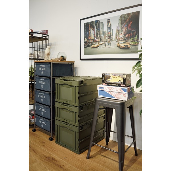 コンテナ 収納ボックス 収納 フタつき 折りたたみ 50L ヴィンテージ