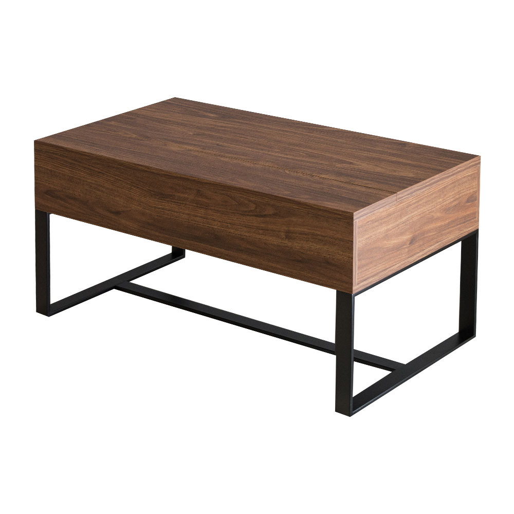 テーブル センターテーブル ローテーブル 木目調 リビングテーブル 2way 机 スチール脚 パソコンテーブル 2段階 高さ調節 おしゃれ 北欧 9129 | ブランド登録なし | 01