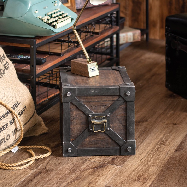 収納 収納ボックス トランク コンテナ S 木箱 ヴィンテージ 蓋つき