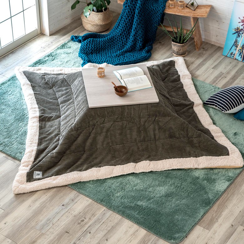 【送料無料・新品未使用】こたつ布団 グレー 触り心地抜群 オシャレ シック 人気 こたつ布団 正方形 約190×190cm 無地 グレー 灰色 コーデュロイ