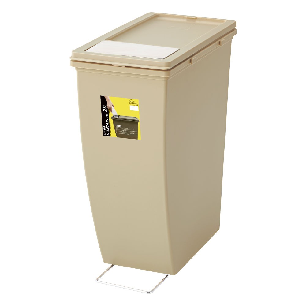 ダストボックス プッシュ式 スリムコンテナ ポリプロピレン 連結 キャスター付き スリムタイプ 20リットル 無地 スタイリッシュ 男前 キッチン 91474 | 東谷 | 01