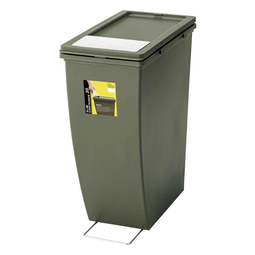 ダストボックス プッシュ式 スリムコンテナ ポリプロピレン 連結 キャスター付き スリムタイプ 20リットル 無地 スタイリッシュ 男前 キッチン 91474 | 東谷 | 02