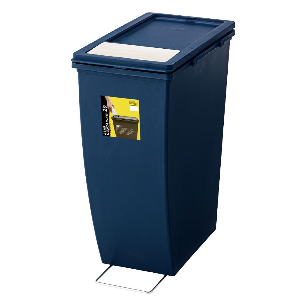 ダストボックス プッシュ式 スリムコンテナ ポリプロピレン 連結 キャスター付き スリムタイプ 20リットル 無地 スタイリッシュ 男前 キッチン 91474 | 東谷 | 03