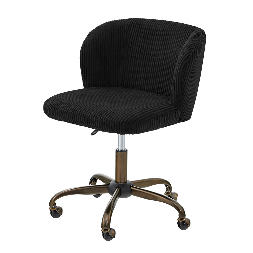 デスク チェア 回転 椅子 高さ調整 昇降機能 キャスター 肘掛 付き 事務 スチール コーデュロイ おしゃれ ヴィンテージ リモート テレ ワーク 在宅勤務 91536 | 東谷 | 01