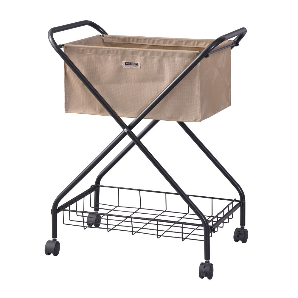 ワゴン バスケット 折り畳み カゴ 収納 おもちゃ 箱 入れ キッチン ランドリー コンパクト トローリー 取り外し可 ワイヤー キャスター付 おしゃれ 西海岸 91537 | ブランド登録なし | 01