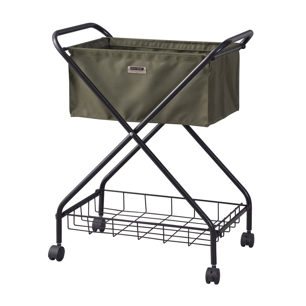 ワゴン バスケット 折り畳み カゴ 収納 おもちゃ 箱 入れ キッチン ランドリー コンパクト トローリー 取り外し可 ワイヤー キャスター付 おしゃれ 西海岸 91537 | ブランド登録なし | 02