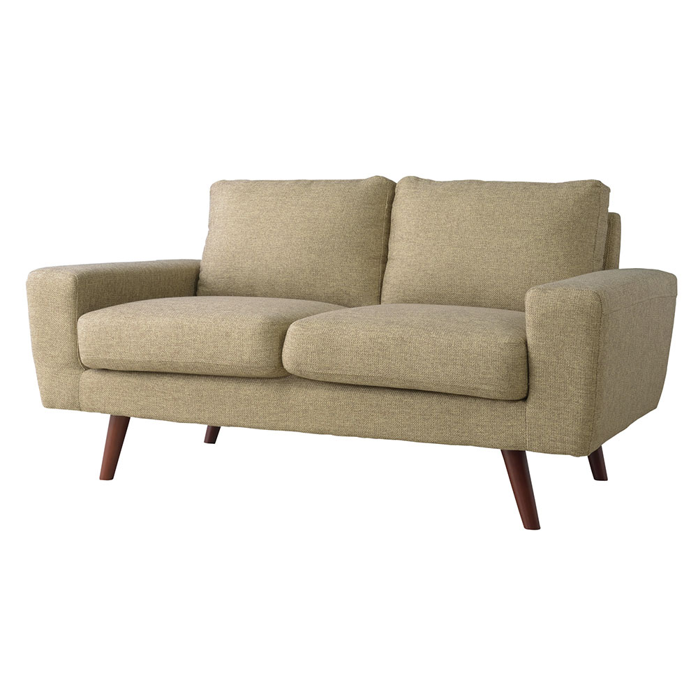 ソファ 2人 掛け 脚付き クッション付き 木フレーム ロー タイプ ゆったり ファブリック 布 家具 ルシア 北欧  おしゃれ リゾート おうち時間 西海岸 91554 | 東谷 | 01