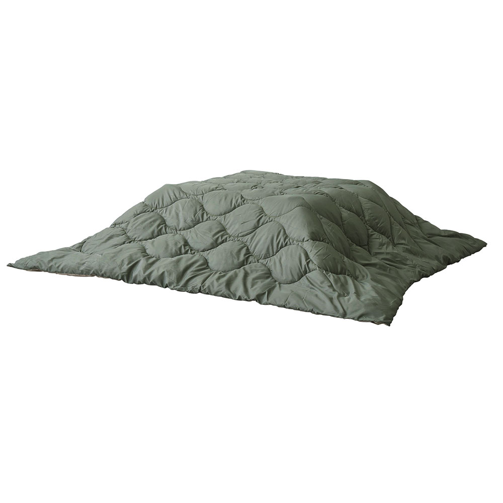 こたつ 布団 正方形 190×190cm 撥水加工 無地 リバーシブル 収納袋付 洗濯可 キルティング ブランケット 掛け 暖房 インテリア おしゃれ 北欧 西海岸風 91573 | 東谷 | 01