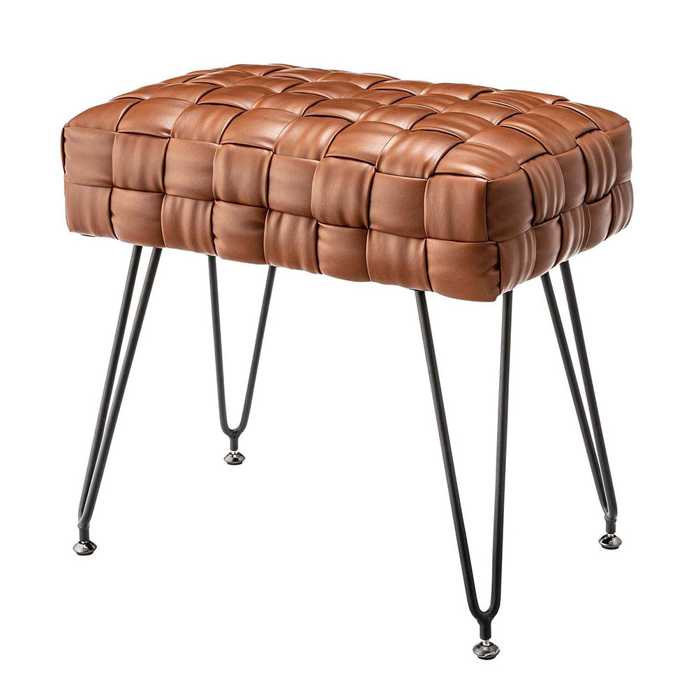 スツール ソフトレザー 椅子 イス 座面高 48cm オットマン 家具 インテリア チェア 1人 掛け 1P コンパクト 腰掛け リゾート おしゃれ 北欧 西海岸風 91579 | 東谷 | 02