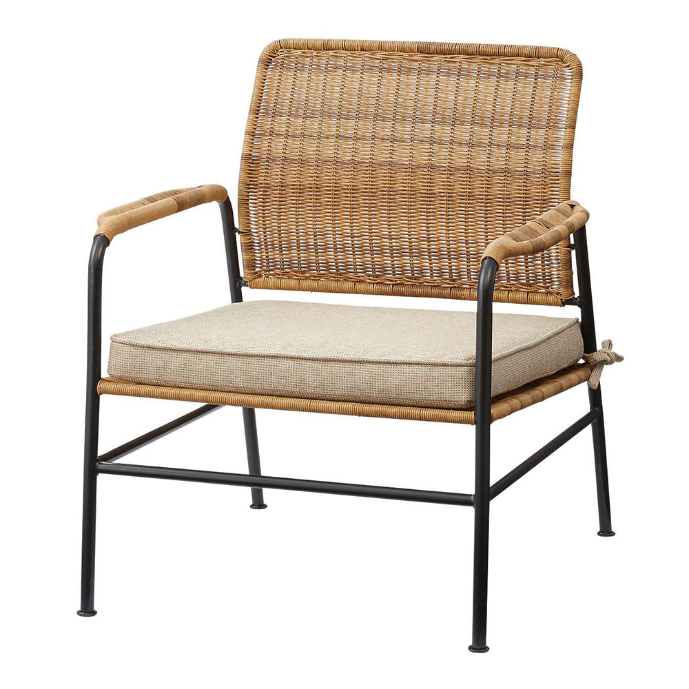 チェア パーソナル リビング ラタン風 ベージュ 座面高 30cm シンプル 家具 インテリア アーム 1人 掛け 1P 用 リゾート おしゃれ 北欧 西海岸風 91585 | 東谷 | 01